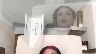Beautiful shemale with large tits drilled hard in her ass