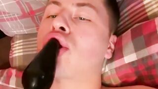 Anal play with the best sex toy that this young guy found