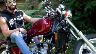 MaskXXX.com - Zack's bearded muscular biker persona gets wild outdoors