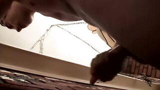 Cocky twink Sean busts a load of cum while watching porn