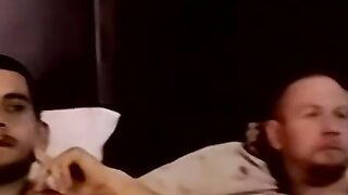 Real amateur buddies jacking off before shooting a cumload