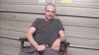 Hot Mickey Waters smokes his cigarette before wanking his throbbing dick