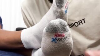 MaleFeetXXX.com - Lustful Dan's foot worship session with his giant hunk Bronco tied