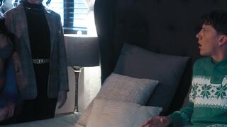 Intense threesome pussy drilling session with sexy Sheena Ryder and cute Rion King