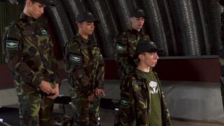 Sergeant Joris Leonard hates late and gives strict naughty discipline