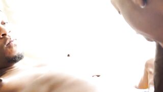 Blonde bottom Blaisen Shon is cock starved and hung black stud King Bae is ready to s