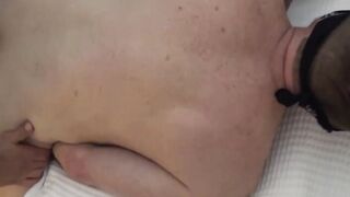 Blindfolded DILF Jason Sparks takes a huge dick from behind