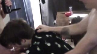 Kinky group of men barebacks a twink hard