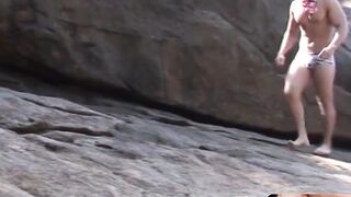 MachoIO.com - Beachgoing Latino hunk takes BBC bareback and facial