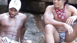 MachoIO.com - Beachgoing Latino hunk takes BBC bareback and facial
