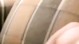Cutie dude Brian Taylor wanks off his monster dick while smoking
