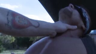 MuscleJockBound.com - Muscular gay's oily bondage and intense BDSM play during outdoo