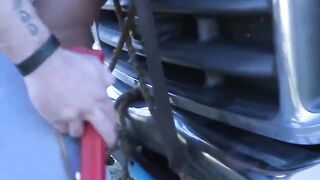 MuscleJockBound.com - Muscular gay's oily bondage and intense BDSM play during outdoo