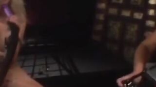 PussyCatsLatex.com - Redhead domina's mega dildo discipline for lesbian sub