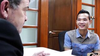 PinoyBoys.com - Horny Asian twink's asshole stretching and rough fucking by his boss