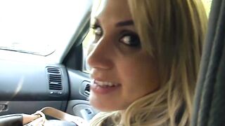Three pornstars get in a car to find two dudes to fuck