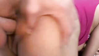 Hot Alix Amillion rides big fat cock after outdoor blowjob