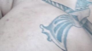 Muscular tatted dude Licho slobbers my friends cock until he explodes cum
