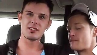 BoyDesire.com - Picking up cute twink Todd for a hard threesome car fuck