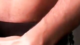 Young black gay teases with his dick in this classic scene