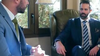 Suit and tie Bruno Max and Dani Robles anal hammering hard