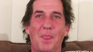 Average Joe with big belly masturbating solo on camera
