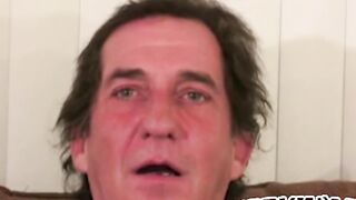 Average Joe with big belly masturbating solo on camera