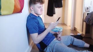 Cute young dude plays with his adult toys in homemade video