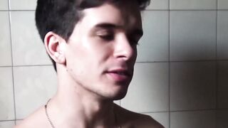 Attractive twink Sebastian skillfully used his tongue to play with my thick rod