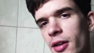 Attractive twink Sebastian skillfully used his tongue to play with my thick rod