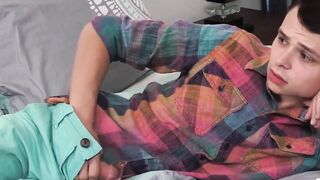 FamilyPornSite.com - Stepson's solo session turns into daddy's raw fuck