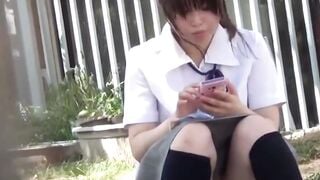 NipponSexTV.com - 18yo Japanese schoolgirl captured by sneaky voyeur
