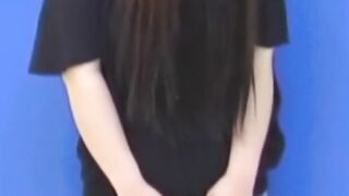Cute Asian teen babe cant hold it and pissing her panties