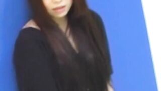 Cute Asian teen babe cant hold it and pissing her panties
