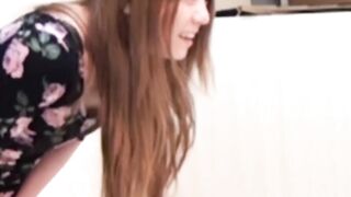Gorgeous Japanese teen pissing a river in front of camera