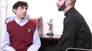 FatherXXX.com - Bearded priest of faith teases and raw fucks a young, curious catholi