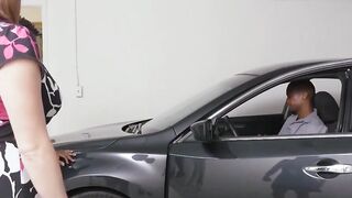 Lustful MILF gets her way with the two big hard black cocks