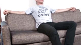 MilitaryHunk.com - Zach shows off his muscular and ripped body while jerking his big