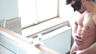 MaskXXX.com - Mysterious hunk Harry Paker masturbating vigorously solo with pleasure
