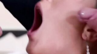PussyCatsLatex.com - Nubile maid dominated by two big cocks and cum-filled conclusion