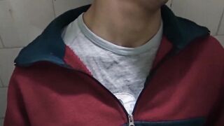 LecheLatinos.com - Straight Latino's shady bathroom blowjob and bareback fuck