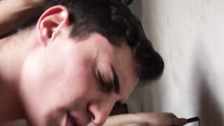 LecheLatinos.com - Cute young Latino sucks cock and takes a raw fuck for cash