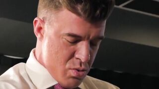 PlayingMen.com - Businessman receives a wet blowjob before fucking his man with deep