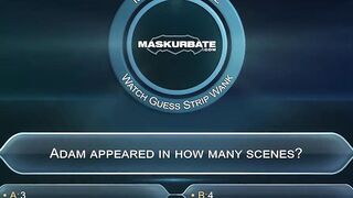 MaskXXX.com - Hot trivia quiz leads to interracial BJ and self-pleasure