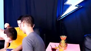 TwinkStrokes.com - Twink threesome with hot blowjobs and big cock bareback fucking