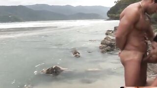 MachoIO.com - Beachgoing hunk makes Latino cum with raw rough fuck