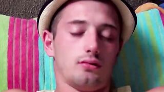 TwinkUndie.com - JD's anal fingering and big stiff cock stroke session