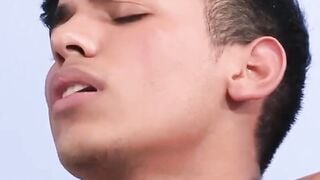 FamilyPornSite.com - Latino stepson's intense orgasm from daddy's barebacking