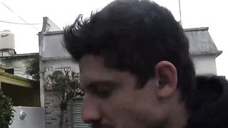 LecheLatinos.com - Pierced Latino sucks dick POV before an outdoor raw fuck
