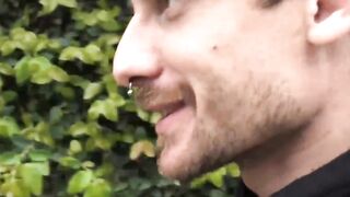 LecheLatinos.com - Pierced Latino sucks dick POV before an outdoor raw fuck
